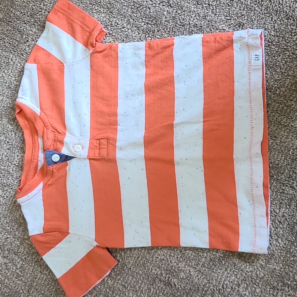 2T GAP Kids Orange and Speckled Stripe Shirt